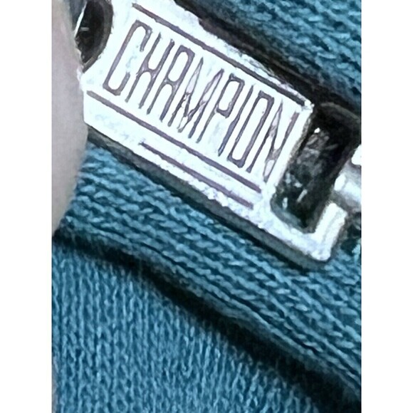Champion Unisex Reverse‎ Weave Sweatshirt Jacket Teal 1/4 Zip Medium Cotton - Picture 5 of 9